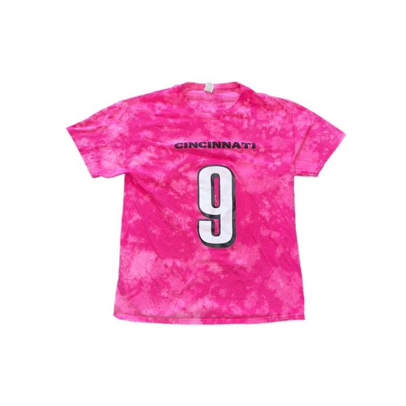 Cincinnati Bengals Joe Burrow Pink Bleached Jersey Tee - Picture 1 of 3